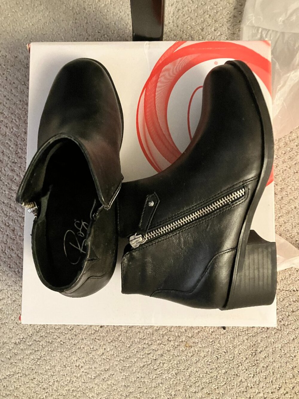 Rog Hommerson size 6.5 W, black all leather boots, brand new, never worn